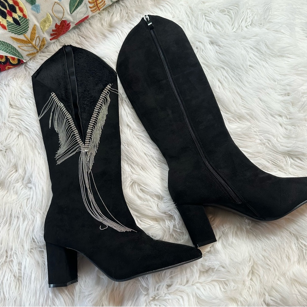 Rhinestone Fringe Cowgirl Boots - Picture 7 of 14